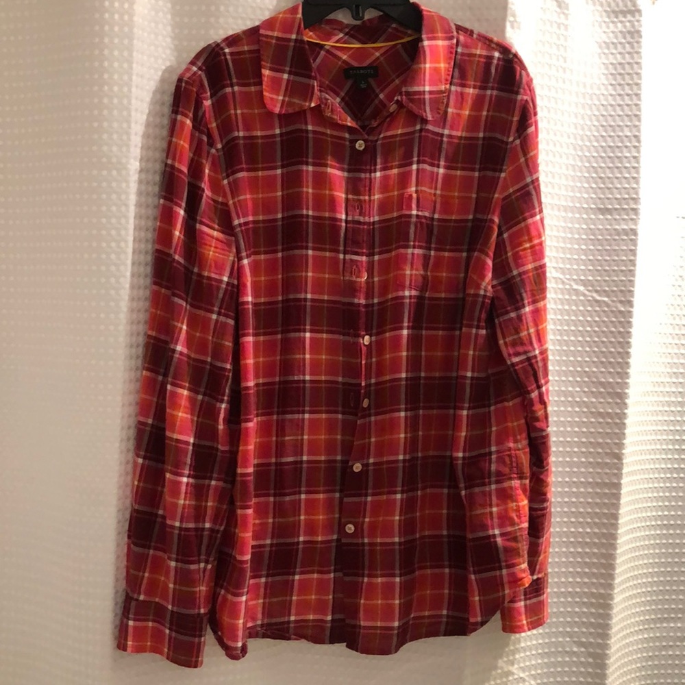 Button down plaid top